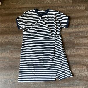 Chico's Navy and White Striped Dress